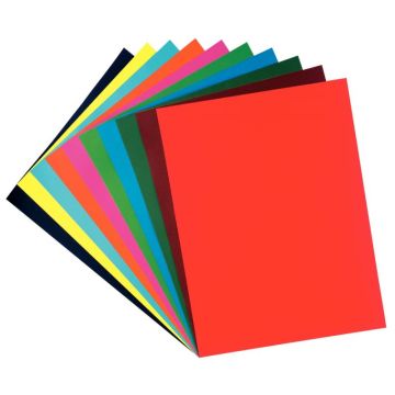 Paquet de 50 feuilles CARTOLINE 50x65cm 130g assortis