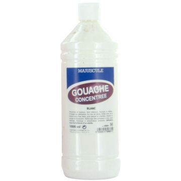 Flacon 1L de gouache concentrée MAJUSCULE, coloris blanc