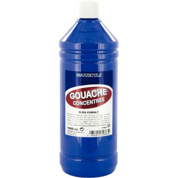 Flacon 1L de gouache concentrée MAJUSCULE, coloris bleu cobalt