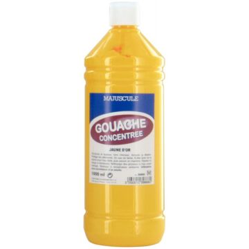 Flacon 1L de gouache concentrée MAJUSCULE,coloris jaune d'or