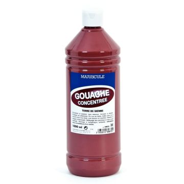 Flacon 1L de gouache concentrée MAJUSCULE, coloris terre de sienne