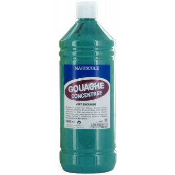 Flacon 1L de gouache concentrée MAJUSCULE, coloris vert émeraude