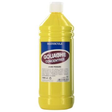 Flacon 1L de gouache concentrée MAJUSCULE, coloris jaune primaire