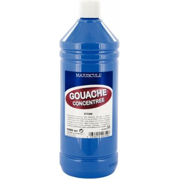 Flacon 1L de gouache concentrée MAJUSCULE, coloris  cyan
