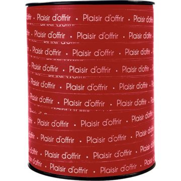Bobine de bolduc Plaisir d'offrir 250mx10mm couleur rouge et blanc