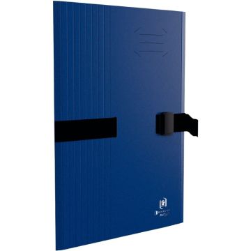 Chemise extensible BICOLOR RECYC+ avec clip et rabat, bleu