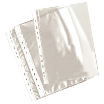 Sachet de 100 pochettes perforées en polypropylène lisse 5/100ème
