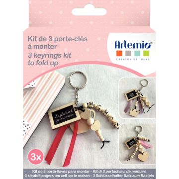 Kit de 3 porte-clés en bois pour Maman