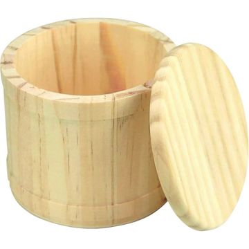 Boite ronde en bois avec couvercle, diamètre 10 cm