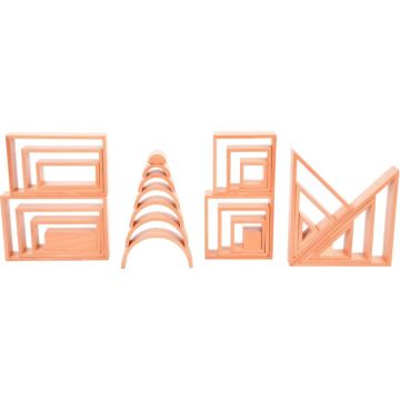 Jeu de construction architecte en bois naturel, 28 pièces