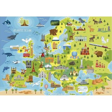Puzzle 150 pièces carte de l'Europe + poster d'observation