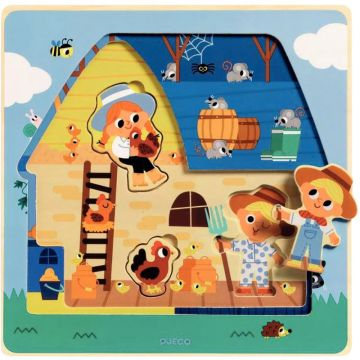 Encastrement 3 niveaux en bois 12 pièces, chez Moo