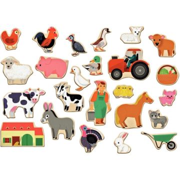 Boite de 24 magnets Farmix en bois