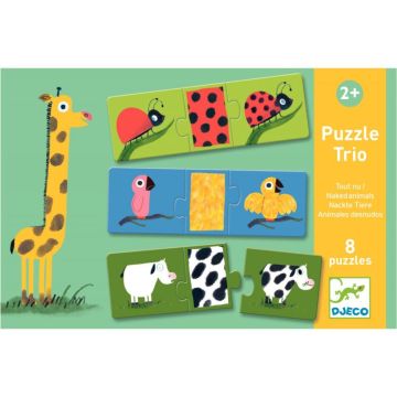 Boite de 8 puzzles trio "Tout nu !"