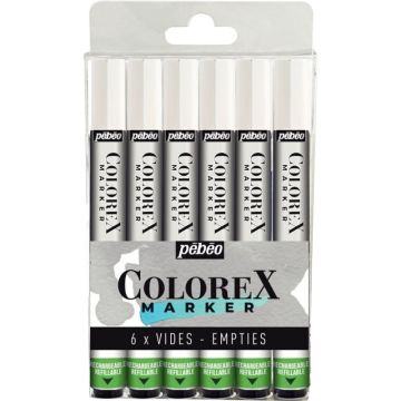 Pochette de 6 Colorex markers vides rechargeables