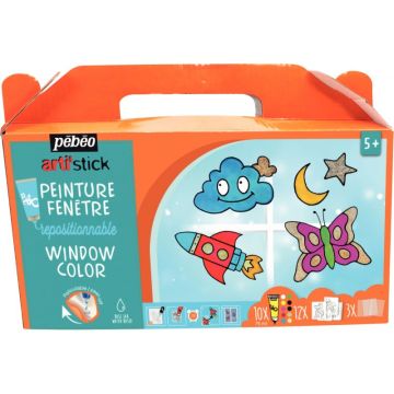 Valisette 10 tubes 75ml de peinture repositionnable ARTI'STICK