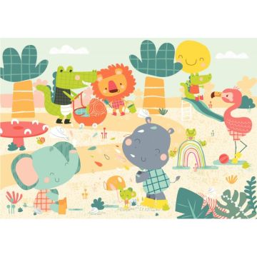 Puzzle en bois d'environ 12 pièces, la savane s'amuse