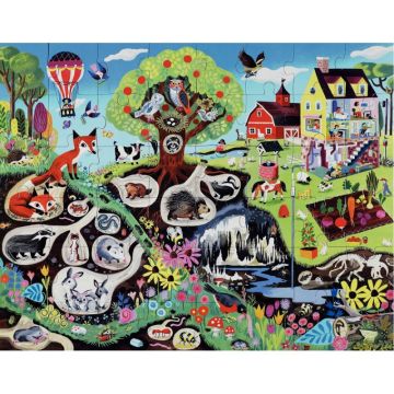 Puzzle XL 48 pièces EEBOO, la vie sous terre