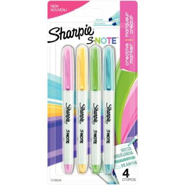 Blister de 4 marqueurs Sharpie Snote assortis