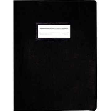 Paquet de 10 protèges-cahier luxe opaque avec rabats épaisseur 22/100ème 17x22 cm PVC cristal noir