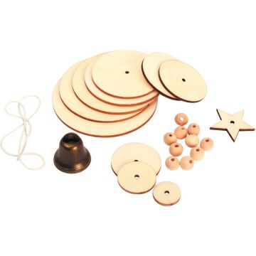 Lot de 10 suspensions sapin disques en bois