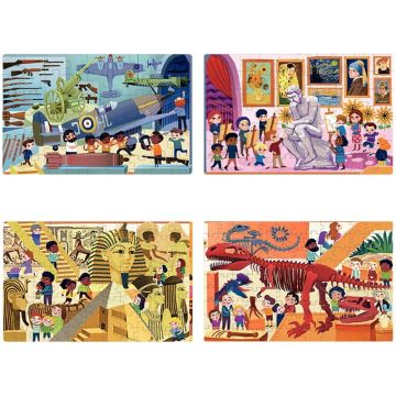 Coffret de 4 puzzles progressifs, les musées