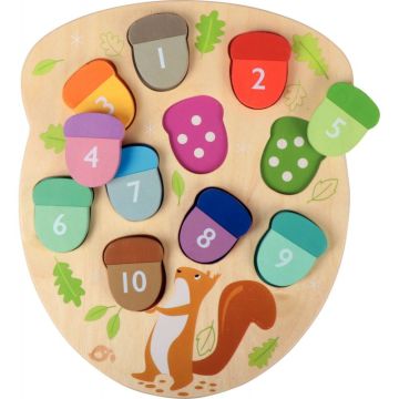 Encastrement en bois "Combien de glands ?"