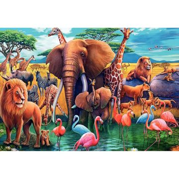 Puzzle XXL 200 pièces, en plein safari