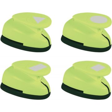 Lot de 4 perforateurs déco géométrique