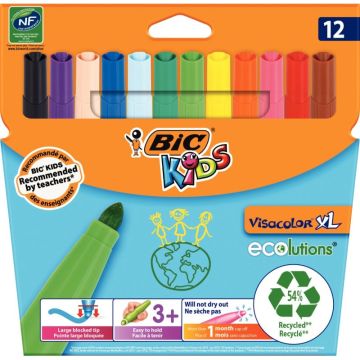 Lot de 12 pochettes de 12 feutres Visacolor XL dont 2 gratuites