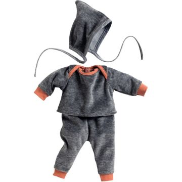 Tenue 3 pièces gris perle pour poupée 30 à 34 cm