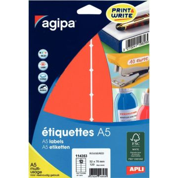 Etui de 120 étiquettes couleur multi-usages 70x32mm coloris rouge
