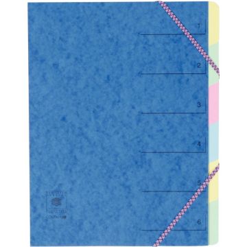 Trieur en carte lustrée avec élastiques 6 compartiments, coloris assortis