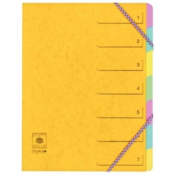 Trieur en carte lustrée avec élastiques 7 compartiments, coloris assortis
