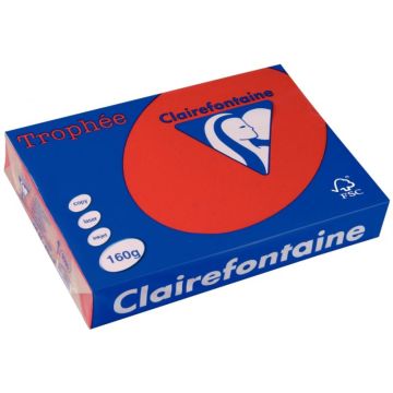 Paquet de 250 feuilles format A3 160g rouge groseille CLAIREFONTAINE