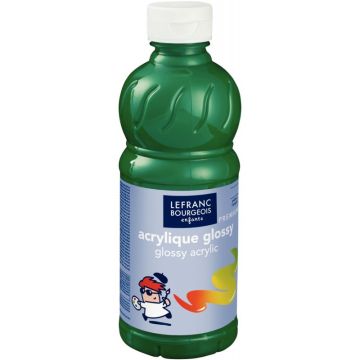 Flacon 500ml d'acrylique Glossy Lefranc Bourgeois, vert brillant