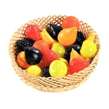 Sachet de 24 fruits en plastique assortis, petit modèle