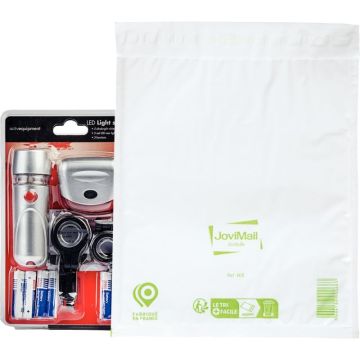 Paquet de 10 pochettes blanches bulles d'air en polyéthylène 240x330mm