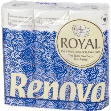 Lot de 9 rouleaux papier hygiènique Royal 4 plis