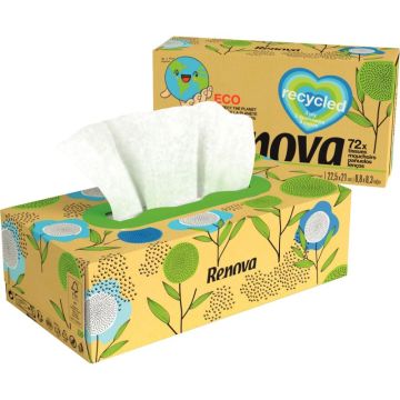Boite de 72 mouchoirs recyclés 3 plis