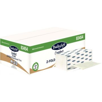 Carton de 3750 essuie-mains pliage Z blanc