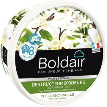 Boite gel destructeur d'odeurs BOLDAIR thé blanc vanille