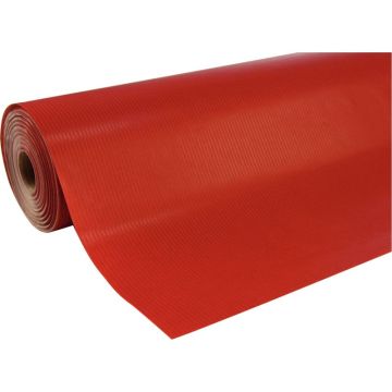 Rouleau papier cadeau kraft rouge ligné dimension 50m x 0,70m
