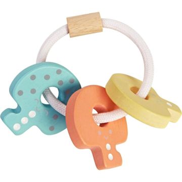 Hochet 3 clés en bois pastel PLAN TOYS