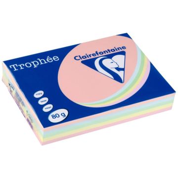 Ramette de 500 feuilles format A3 80g assortis pastel CLAIREFONTAINE