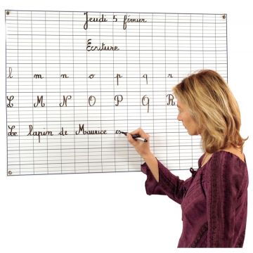 Tableau d'écriture imprimé recto seyes /verso double ligne . Format 67x96 cm