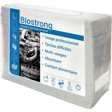 Lot de 100 chiffons blancs 38x42cm 80g/m2