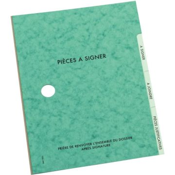 Carton de 25 parapheurs 3 compartiments, vert