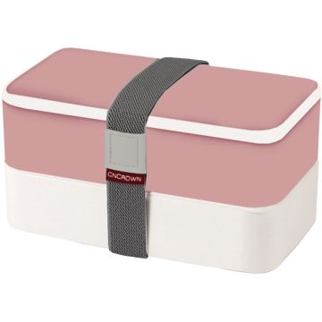 Lunchbox rose 2 compartiments avec couverts