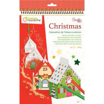 Carnet calendrier de l'avent a colorier